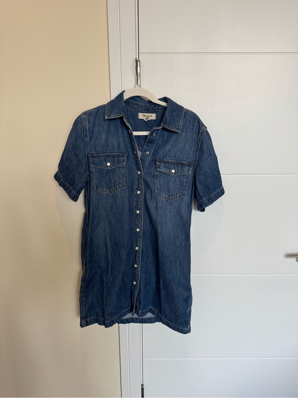 Maxwell oversized mini shirt dress in Santee wash